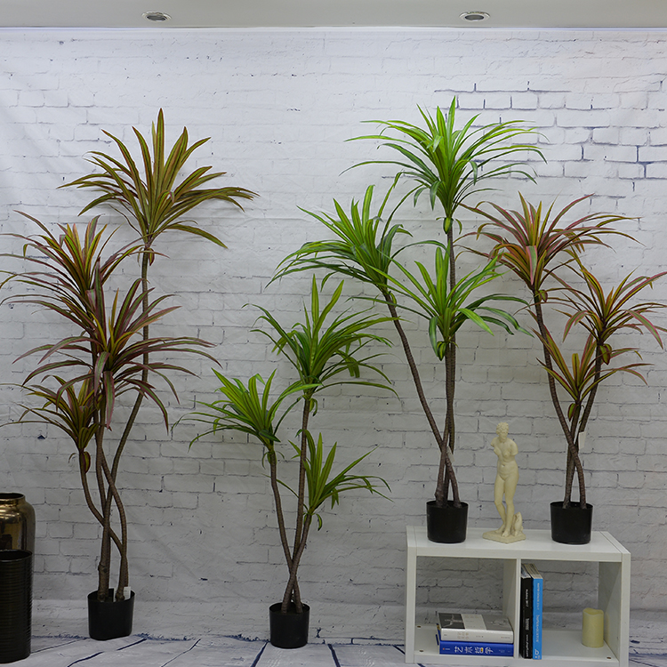 Tropical Plant Decoration Artificial Dracaena Tree Veriegated Dracaena Marginata Plant