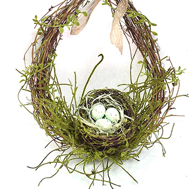 New Design Spring Floral Egg Wreath Decoration Easter Decorative Artifical Plant Wreath On Sale