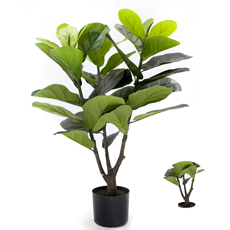 New Products Artificial Plastic Little Artificial Fiddle Leaf Fig Tree Unique Design Office Use Fiddle Leaf Trees