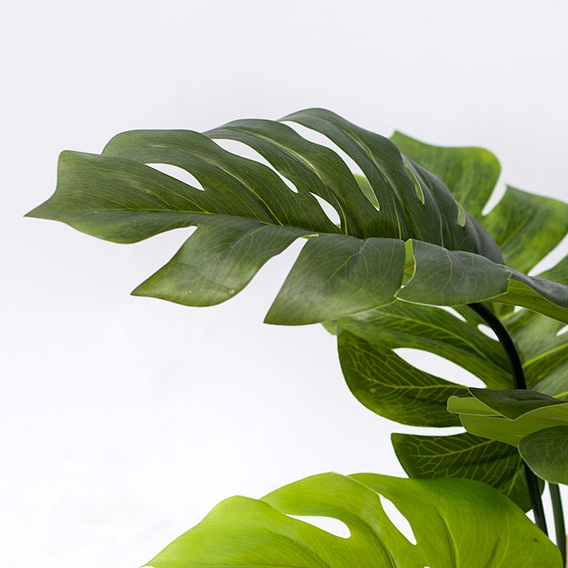 Best Quality Real Touch Varigated Monstera Leaf Plastic Charm Monstera Plate For Decoration
