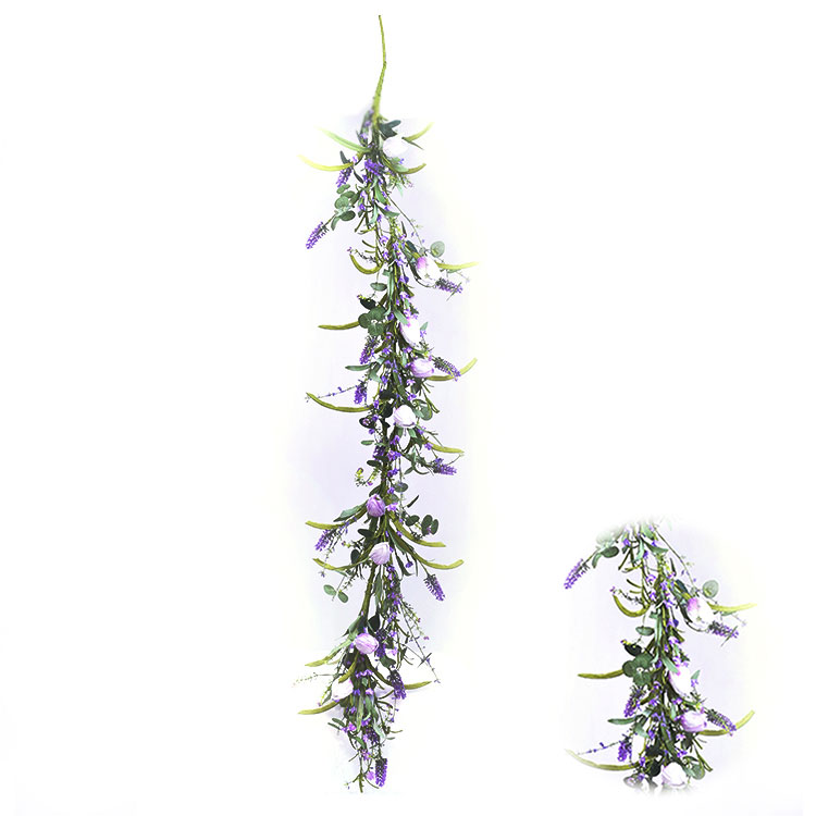 home decoration plant garland personalized spring Flower Lavernder with tulip garland