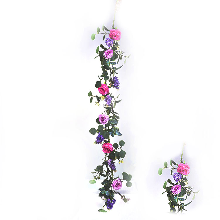 Spring Garland Arts And Crafts decoration simulation Garland Rose with Silver Dollar Garland