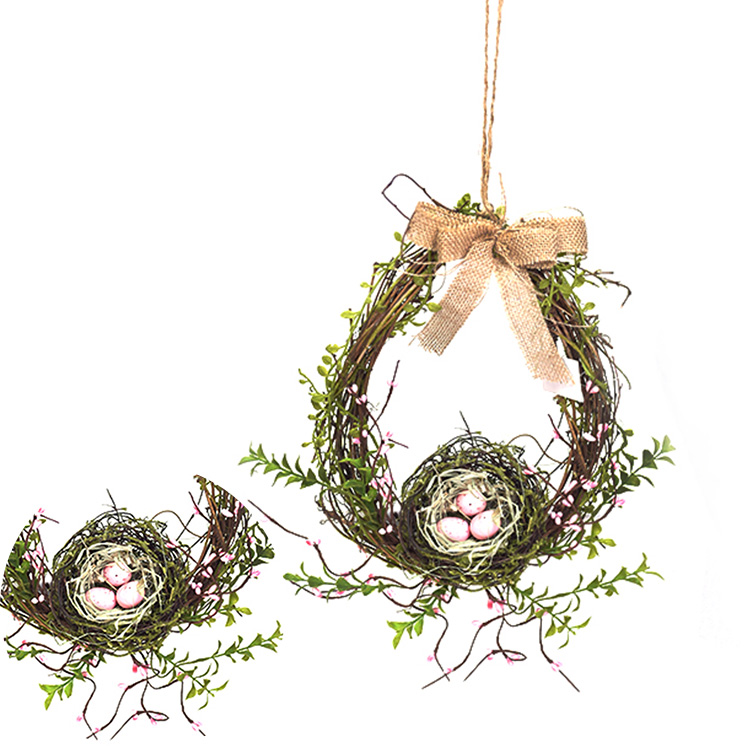 Artificial Spring Floral Easter Decoration Wreath Personalized Egg With Berry Wreath
