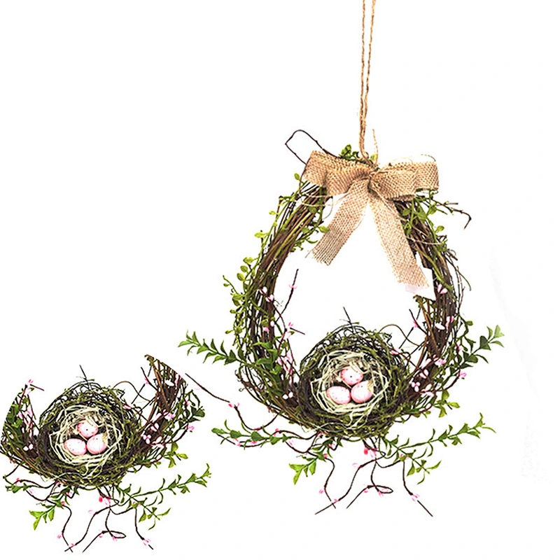 Artificial Spring Floral Easter Decoration Wreath Personalized Egg With Berry Wreath