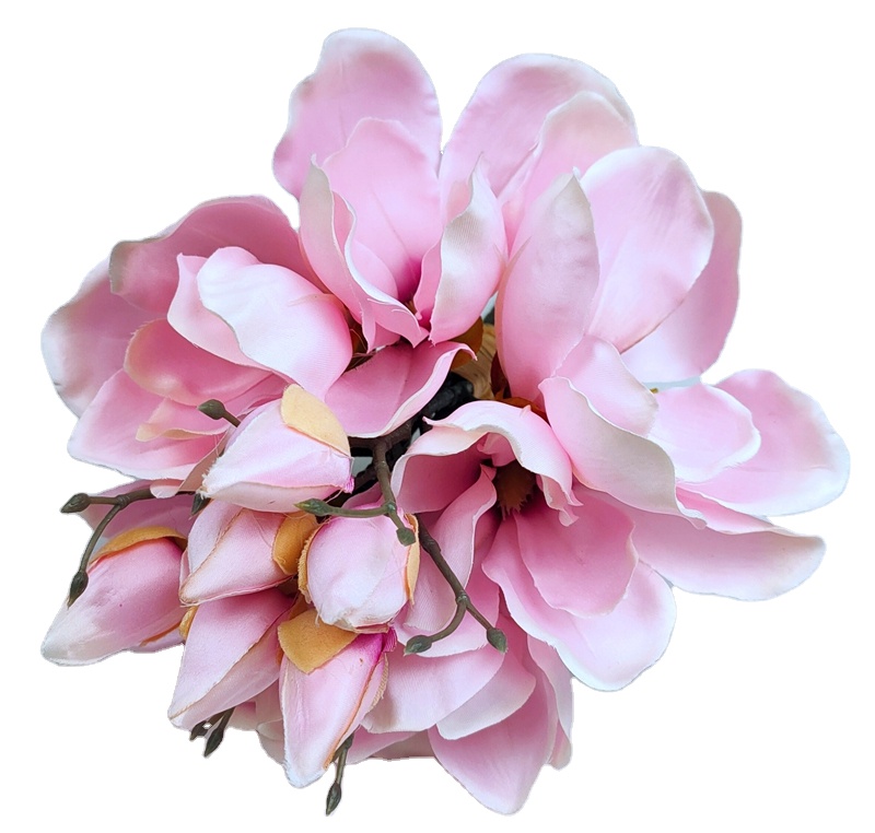 SIKYWAY:Hot sale Artificial silk mangnolia flowers bush for  home decoration  1012-YLH-6T