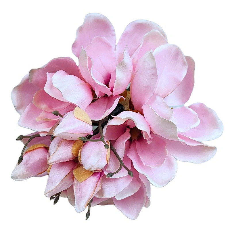 SIKYWAY:Hot sale Artificial silk mangnolia flowers bush for  home decoration  1012-YLH-6T