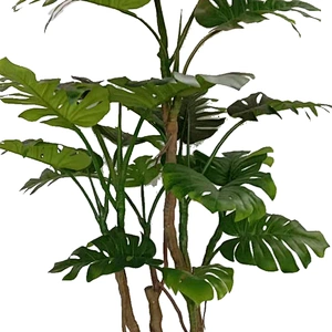 Manufacture Christmas Variegated Artificial Monstera Leaves Beautiful Quality Monstera Plant Tree