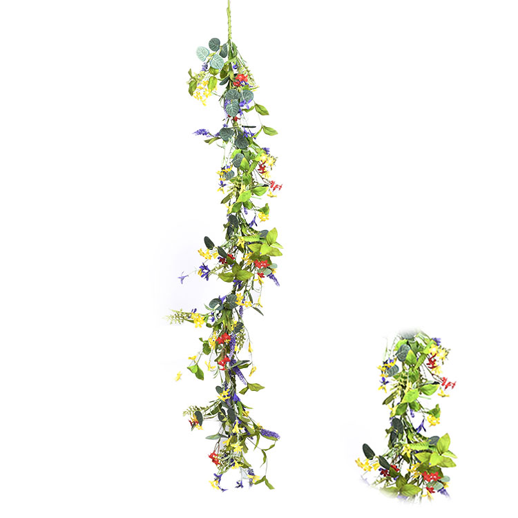 Ornamental Real Touch personalized spring Garland artificial Wild Flower Garland on sale