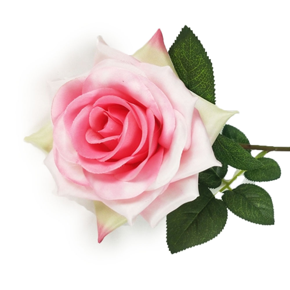 Hot sale home decoration silk rose single flowers spray Artificial silk rose single flowers spray for wedding