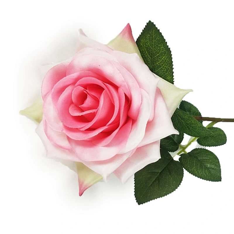 Hot sale home decoration silk rose single flowers spray Artificial silk rose single flowers spray for wedding