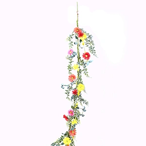 Hand Wrapped Spring Floral Daisy Garland artifical plant Garland For home Decoration