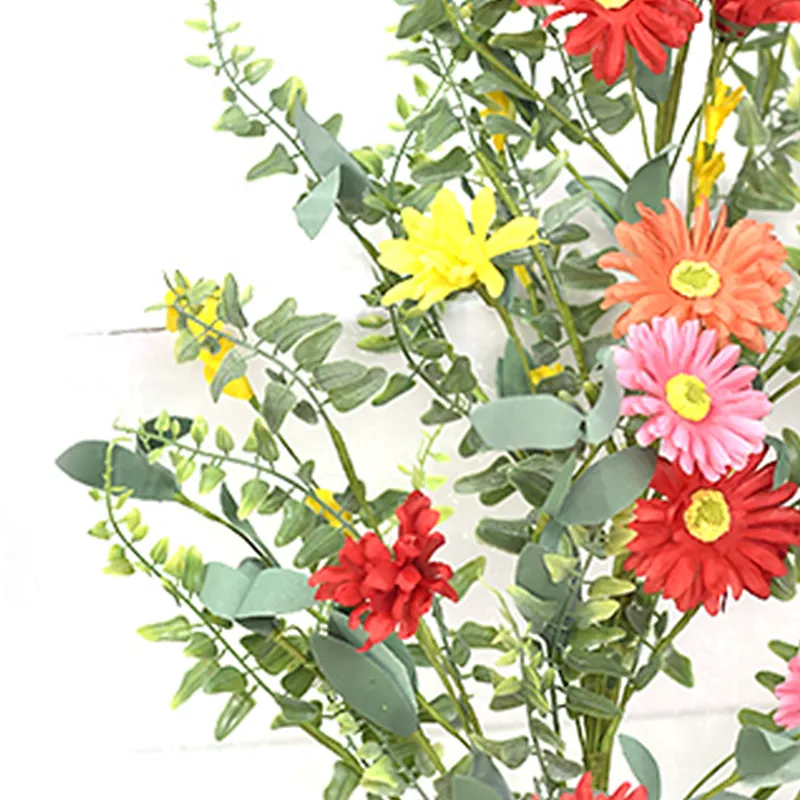 Ornamental Hand Wrapped Artifical Plant Luxury Real Touch Swag Daisy With Fern Swag