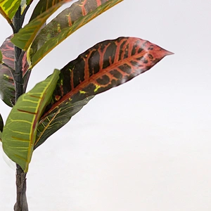 Factory Supply Artificial Plastic colored foliage artificial croton leaves plastic croton for sale