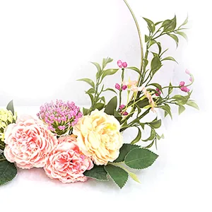 personalized Ornamental Real Touch Handy Carfts Wreath Peony Half Wreath for home decoration