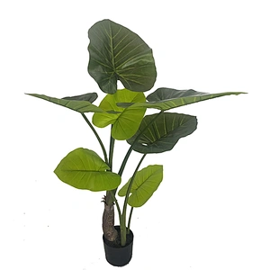 Wholesale Cheap Home Decoration Artificial Evergreen Plants Taro Leaves Decorative Taro Leaf Tree