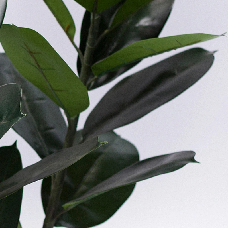 New Arrival Artificial Rubber Tree Leaves New Green Rubber Tree Plant For Garden Decoration