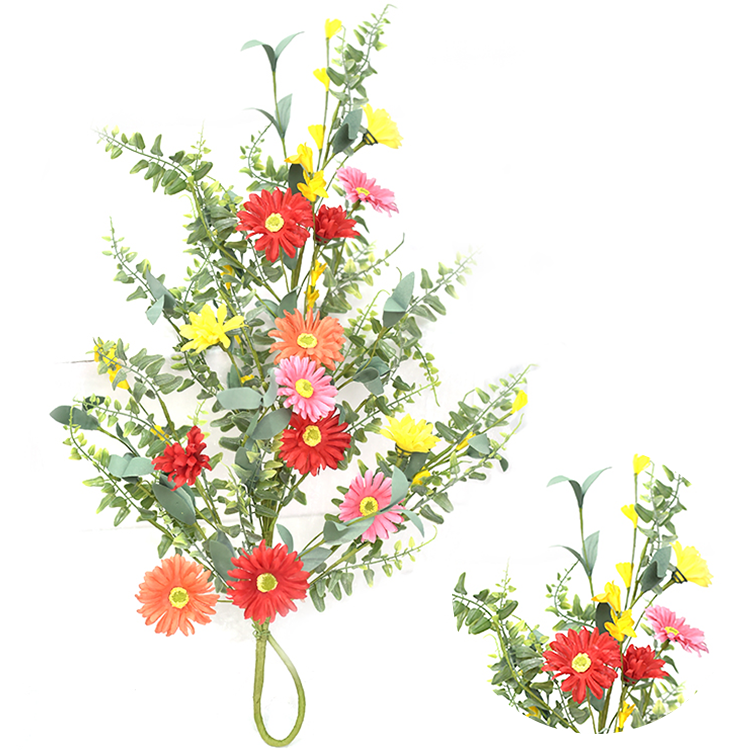 Ornamental Hand Wrapped Artifical Plant Luxury Real Touch Swag Daisy With Fern Swag