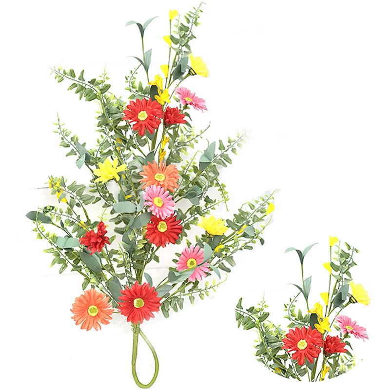 Ornamental Hand Wrapped Artifical Plant Luxury Real Touch Swag Daisy With Fern Swag