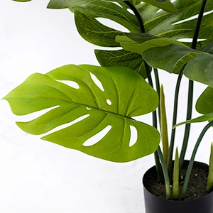 High Quality Customer Deliciosa Artificial Monstera Plastic Artificial Monstera Plant Leaf For Home
