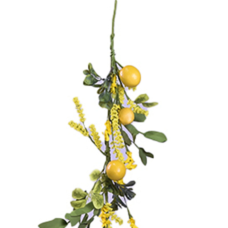 Made In China Ornamental Hand Wrapped Spring Floral Lemon Garland Real Touch Wild Flower Garland