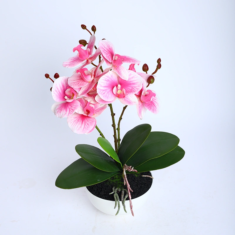 High Quality Real Touch Orchid Branch Pot Artificial Orchids Flowers For Wedding Party Home Decoration