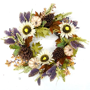 Hot sale Wholesale good price Christmas/Autumn Decoration Artificial sunflower and pumpkin Wreath
