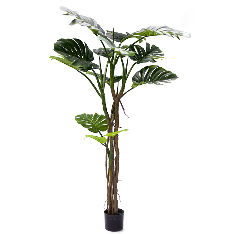 Popular Vivid Customized Monstera Leaves Greenery Artificial Green Monstera Plant For Home Decor