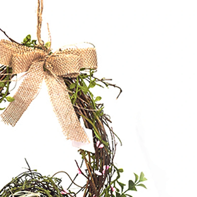 Hand Wrapped Spring Floral Egg Wreath Decoration Easter Candle Ring Wreath For Sale