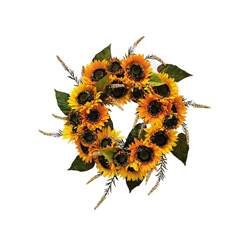 High Quality Artificial sunflowers Wreath decoration christmas wreath