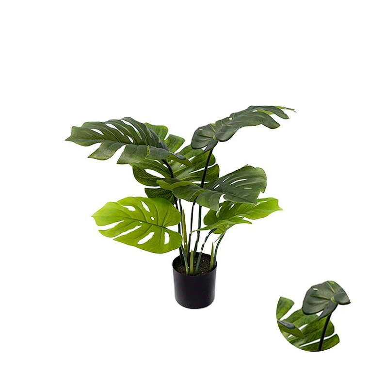 Best Quality Real Touch Varigated Monstera Leaf Plastic Charm Monstera Plate For Decoration