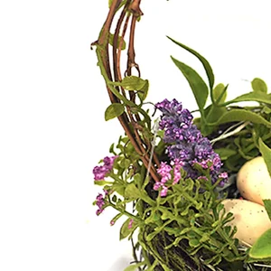 Ornamental Spring Floral Egg Wreath Decorative Hand Wrapped Nature Decoration Simulation Wreaths
