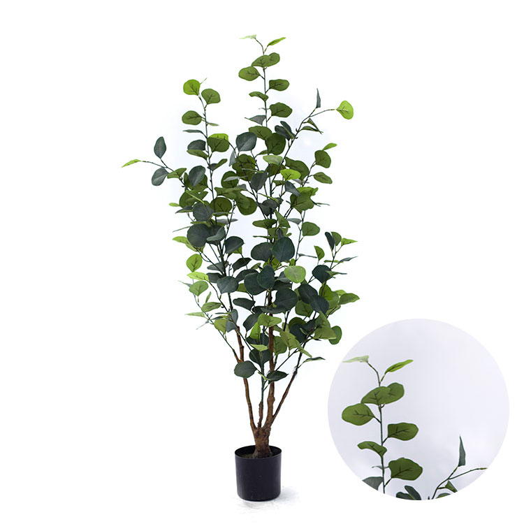 wholesale green artificial plant eucalyptus ficus bonsai artificial eucalyptus tree for hotel decoration