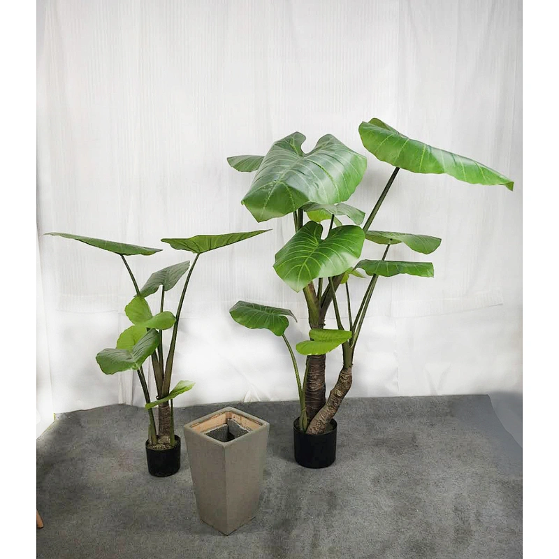 Wholesale Cheap Home Decoration Artificial Evergreen Plants Taro Leaves Decorative Taro Leaf Tree