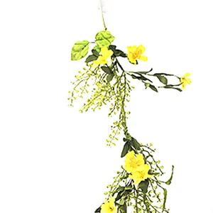 personalized Luxury spring Garland Real Touch Soft yellow dogwood artifical plant Garland