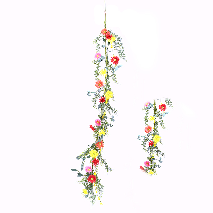 Hand Wrapped artificial Spring Floral Garland Colorful Handy Carfts Daisy Garland
