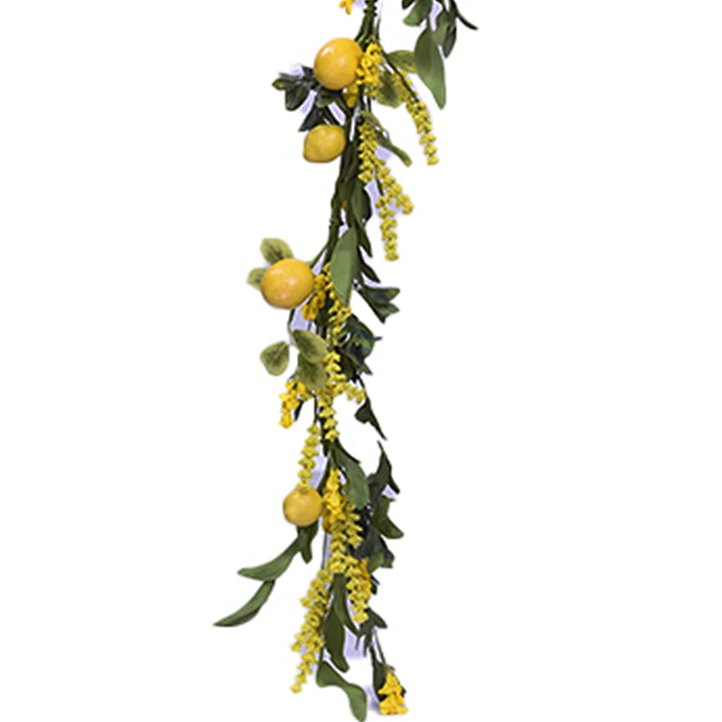 Made In China Ornamental Hand Wrapped Spring Floral Lemon Garland Real Touch Wild Flower Garland