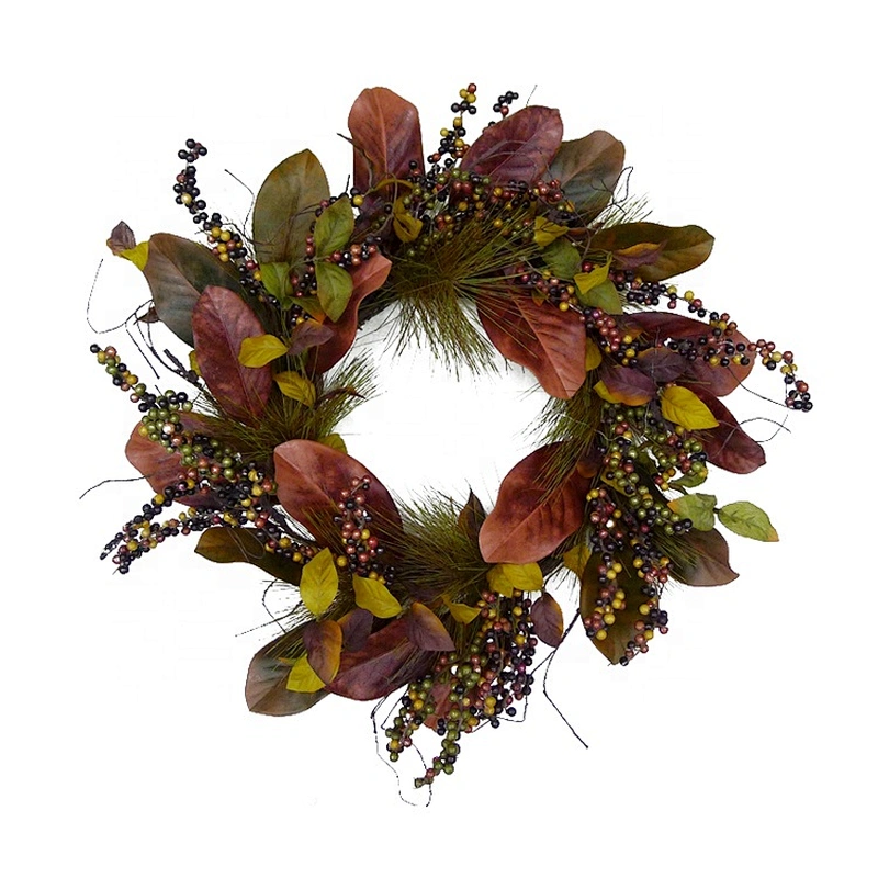 Hot Sale Natural Artificial Outdoor Christmas/Autumn Wild flower Wreath Decoration