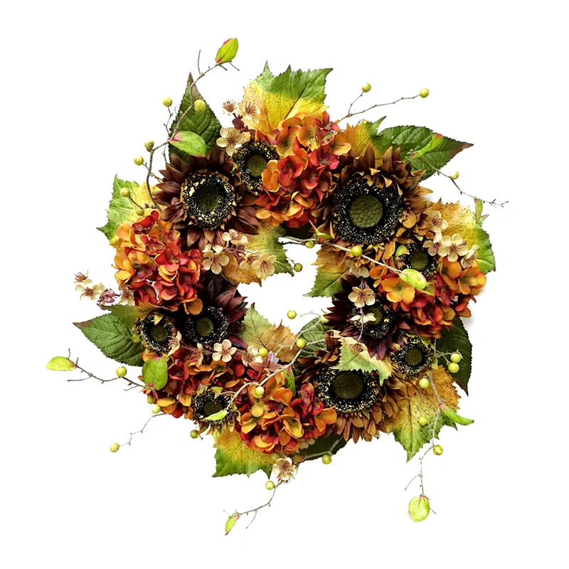 China Wholesale Flowers Wreaths Supplies Garland Artificial Christmas Wreath