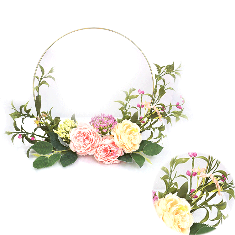 personalized Ornamental Real Touch Handy Carfts Wreath Peony Half Wreath for home decoration