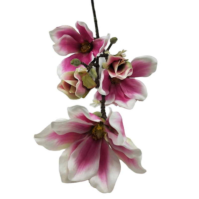 SIKYWAY:Hot sale Artificial silk mangnolia flowers spray for  home decoration  1011-SLGYLH-5T