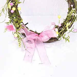 Ornamental Bunny Wreath with wild flower Real Touch Handy Carfts decorative wreaths