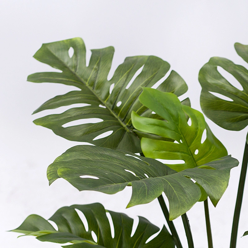Wedding Home Decorative Preserved Small Artificial Monstera Leaves Quality Nataural Real Touch Monstera