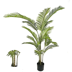 Wholesale Indoor Garden Decoration Areca Palm Plastic Bonsai Artificial Areca Palm Trees