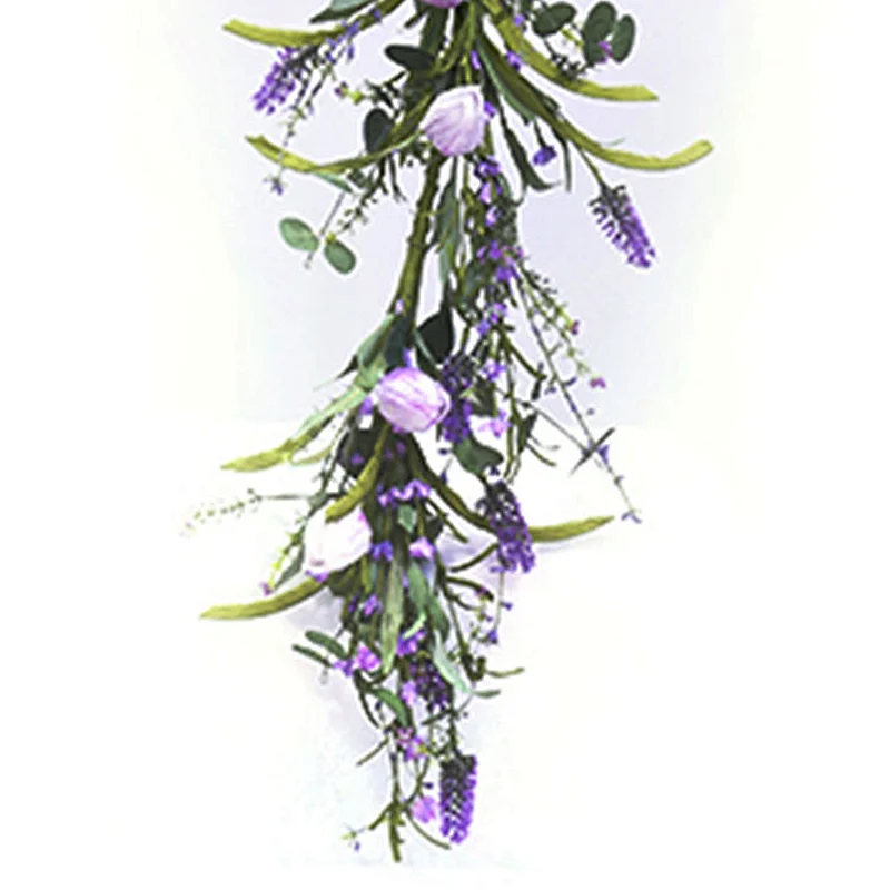 home decoration plant garland personalized spring Flower Lavernder with tulip garland