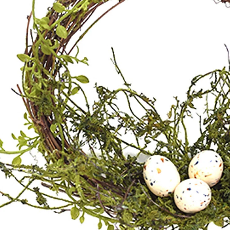 Hand Wrapped Artificial Easter Spring Seasonal Decoration Wreath Egg With Berry Wreath Decoration