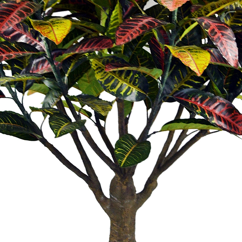 New Style Natural Real Touch Artificial Tree Croton Plant Codiaeum Variegatum Colored Foliage In The Living Room
