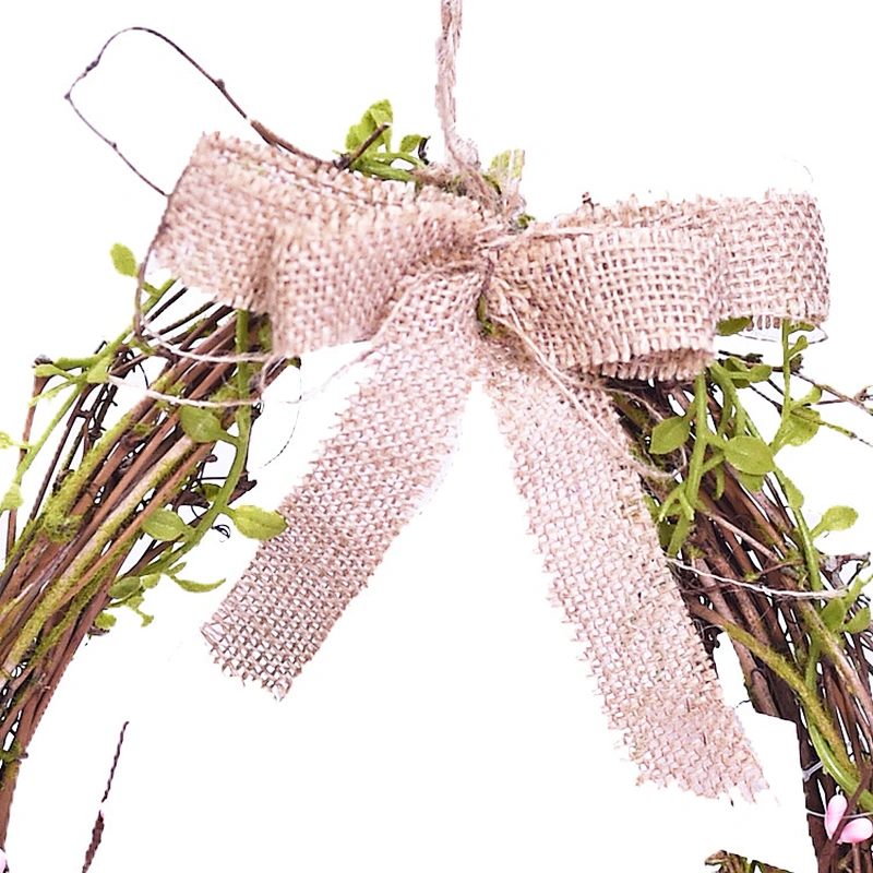 Hand Wrapped Spring Floral Egg Wreath Decoration Easter Candle Ring Wreath For Sale