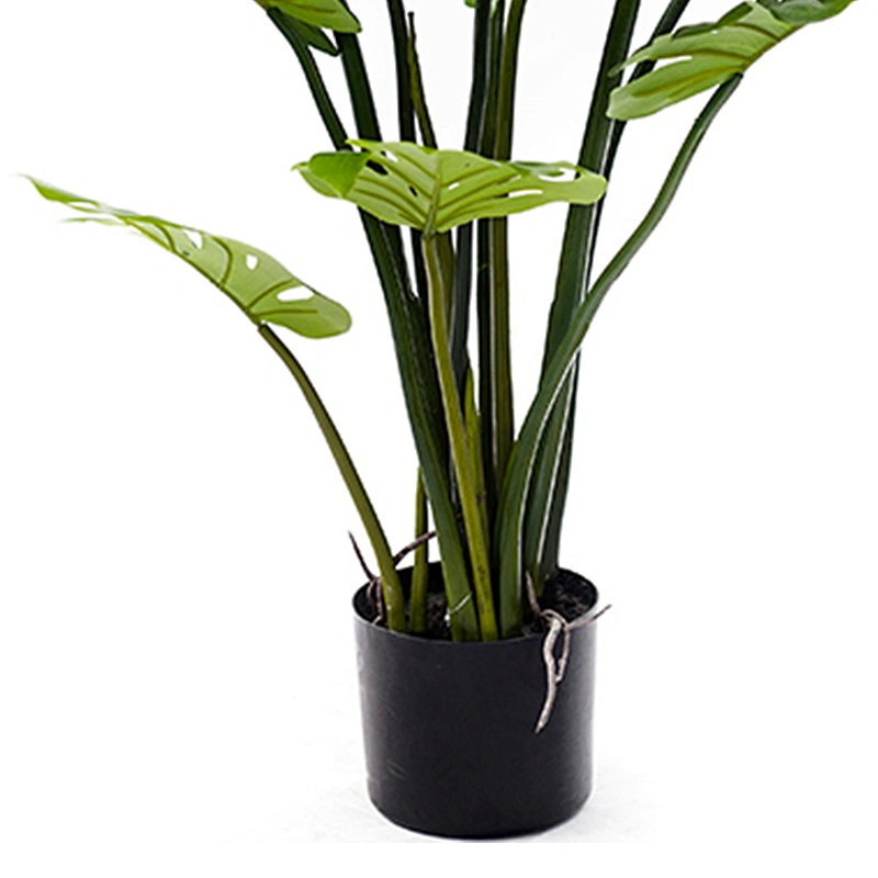 Wholesale Plastic Big Leaf Green Variegated Monstera  Decor Artificial Monstera Plants