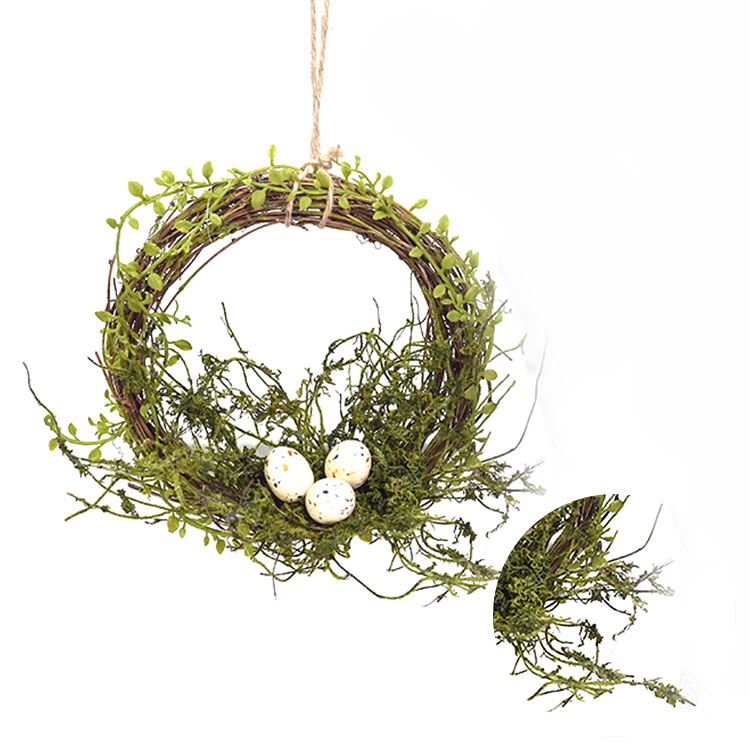 Luxury Personalized Spring Wreaths Hand Wrapped Egg Wreath For Easter Decoration