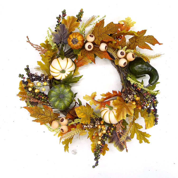 High Quality Autumn Wreaths For Front Door Home Wall Decoration Thanksgiving Halloween Harvest Party